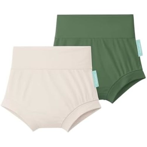 Baby Bloomers Bummies, Soft Bamboo Viscose High Waist Belly Shorts & Diaper Cover for Infant Toddler Girls Boys, 2-Pack