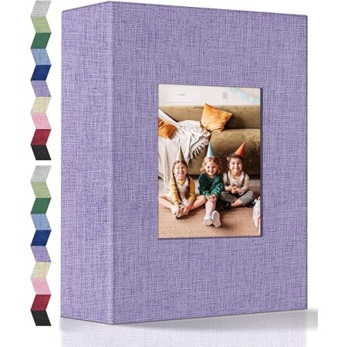 popotop Photo Album 4x6-200 Photos Photo Books with 200 Horizontal Pockets,Linen Cover Albums for Family Wedding Anniversary Baby Vacation Pictures