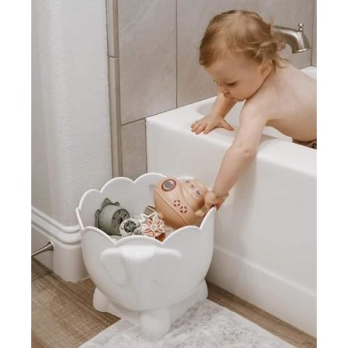 Bath Toy Storage - 2 Piece Baby Bathtub Toy Holder with Removable Base for Draining - Drying Kids Bucket Caddy Bathroom Shower Toy Organizer for Baby Bath Toys Outside Tube (Bath Buddy Toy Storage)