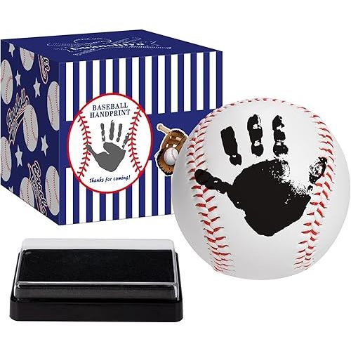 Baby Hand and Footprint Kit -Baby Baseball Handprint Kit with Ink Pad -Ideal Gift for Expecting Parents, Unique Baby Shower Gifts for Newborn Boy Girl