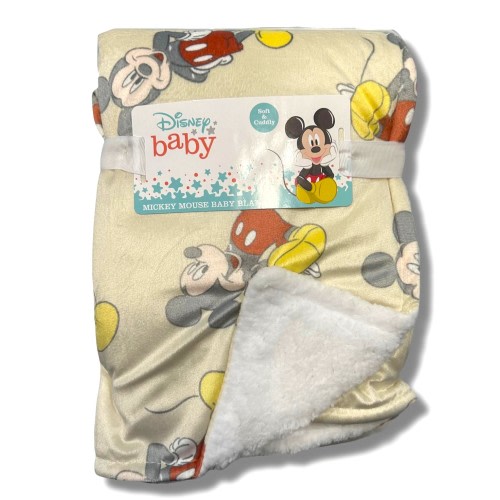 BLANKET PLUSH - DISNEY BOYS 243 - MICKEY MULTI CREAM - BABY TODDLER CRIB BED