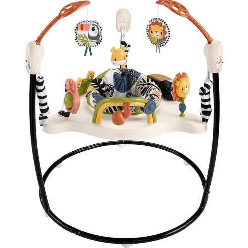 Fisher-Price Baby Bouncer Palm Paradise Jumperoo Activity Center with Music Lights Sounds and Developmental Toys - Jungle Jumperoo