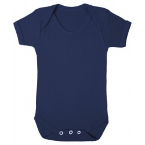 Navy Blue Baby Short Sleeve Bodysuit