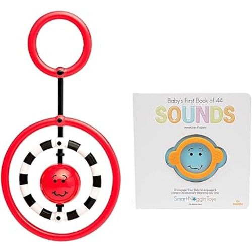 Developmental Milestones Set for Babies: NogginRings and Baby's First Book of 44 Sounds with Teether, Ages 0-12 Months