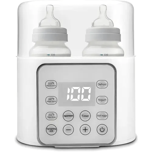 Baby Bottle Warmer 9-in-1 Multifuntion Breast Milk Warmer, Fast Baby Food Heater & Defrost Warmer with Timer for Twins, LCD Display Accurate Temperature Adjustment, 24H Constant Mode