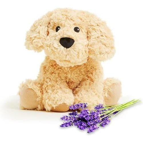 warmies Microwavable & Weighted Stuffed Animals, Golden Dog - Heated Stuffed Animal Plushie for Warmth & Comfort - Cute Soft Plush Toys for Boys, Girls, Babies & Toddlers