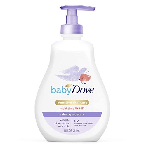 Baby Dove Sensitive Skin Care Baby Wash For a Calming Baby Bath Wash Calming Moisture Hypoallergenic and Tear-Free, Washes Away Bacteria 13 oz - Baby Dove Tip to Toe Wash and Shampoo Calming Nights Washes Away Bacteria