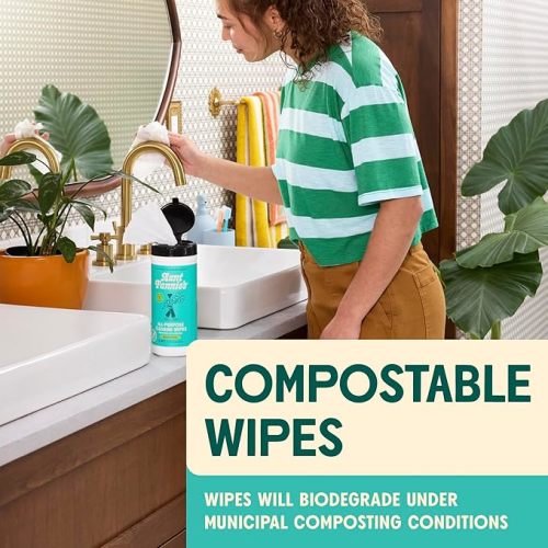 Aunt Fannie's Natural Cleaning Vinegar Wipes, Multipurpose Surface Cleaner, Eucalyptus Scent, 35 Count (Pack of 6), Packaging May Vary