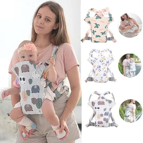 Babyltrl 4 in 1 Baby Carrier,Ergonomic Infant Carrier Backpack,Breathable Front Back Carrying Wrap Seat for Newborn Toddlers up to 33 lbs,Colorful