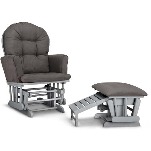 Graco Parker Kids Glider Rocking Chair with Nursing Ottoman, Gray/Beige
