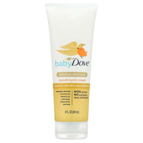 Baby Dove Sensitive Melanin-Rich Cream Newborn Hypoallergenic Nourishing Moisturizer, 8 oz