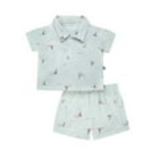 Modern Moments by Gerber Baby Boy Short Sleeve Shirt and Short Outfit Set, 2-Piece, Sizes 0/3 Months - 24 Months