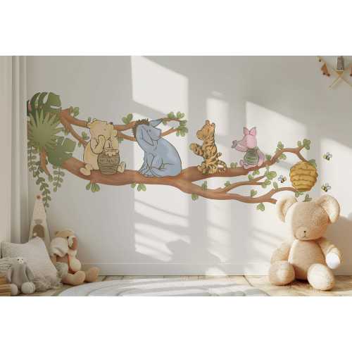 Classic Winnie The Pooh Wall Decal Disney Vintage Winnie Wall Sticker Eeyore Wall Art Wall Decal For Kid Wall Decor Nursery Wall Decor