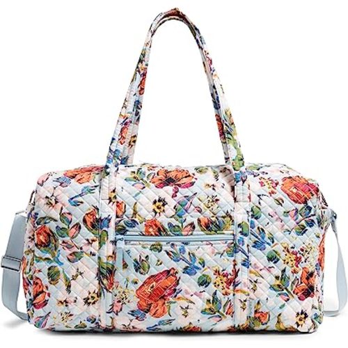 Vera Bradley Cotton Large Travel Duffle Bag, Flamingo Garden