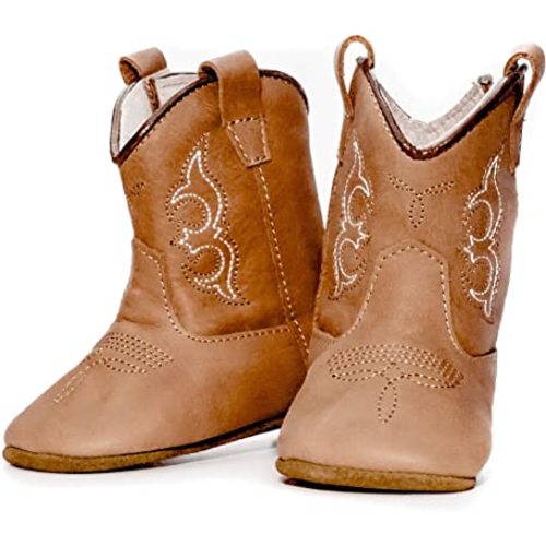 MAMTAKON Real Leather Soft Sole Cowboy Boots for Baby Infant Toddler Boys Girls Newborn Crib Prewalkers Or Special Occasion