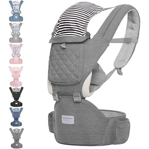 Baby Carrier, 6-in-1 Baby Carrier Newborn to Toddler, Baby Carrier with Hip Seat Lumbar Support 7-41 lbs, Adjustable Baby Holder Carrier for All Seasons & Positions