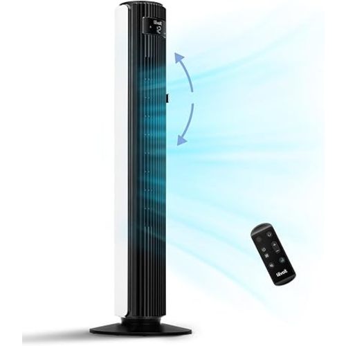 LEVOIT Classic 42inch Tower Fan for Home, 1252 CFM Powerful Home Fans that Blow Cold Air, 25dB Mute for bedroom sleep, 90° L&R, 60° U&D Oscillation, 12H Timer, 12-Speed and 4-Mode with sensor, Remoter