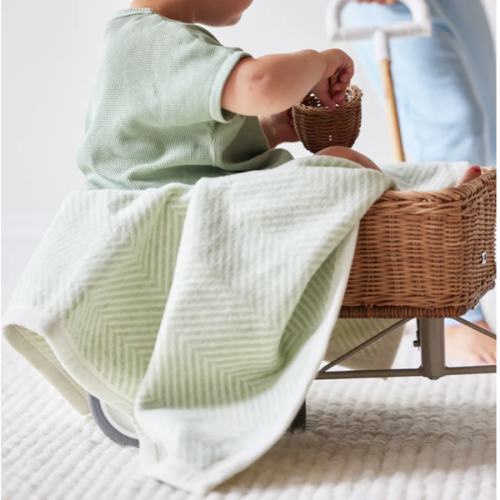 Harborview Herringbone Sprout Green Mini Blanket