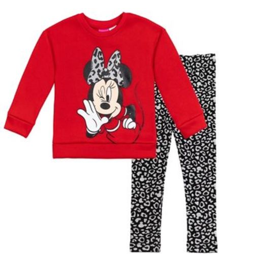 Disney Minnie Mouse Infant Baby Girls Pullover Fleece Sweatshirt & Leggings Red / Black 18-24 Months