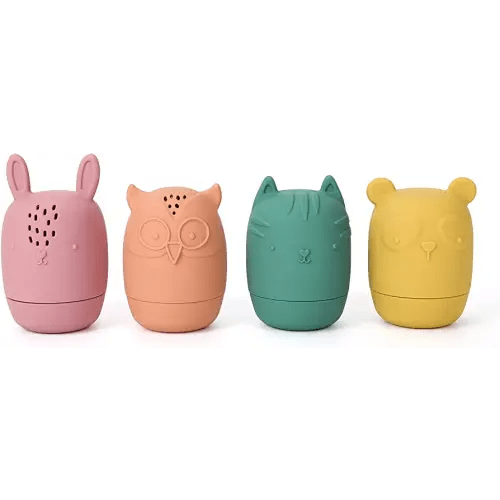AULEGE Silicone Bath Toys, Squeezable Bathtub Toys for Toddle 6-12-18 Months+, Eco-Friendly Mold Free Bath Toys, Baby Shower Toys for Kids 1-3
