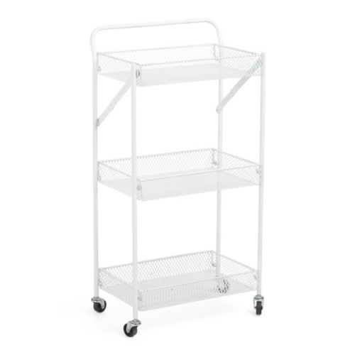 3 Tier Foldable Metal Cart With Mesh Grid | Home | T.J.Maxx