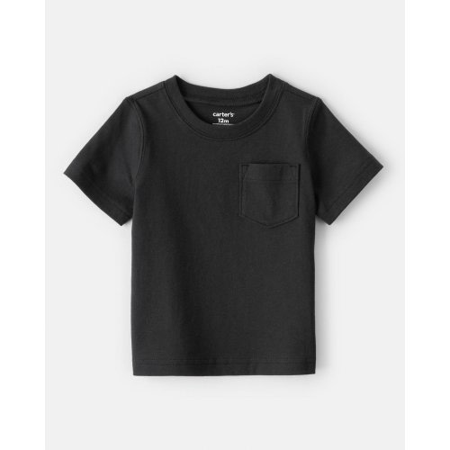 Baby Solid Short-Sleeve Pocket Tee - Black - Carter's | Carter's