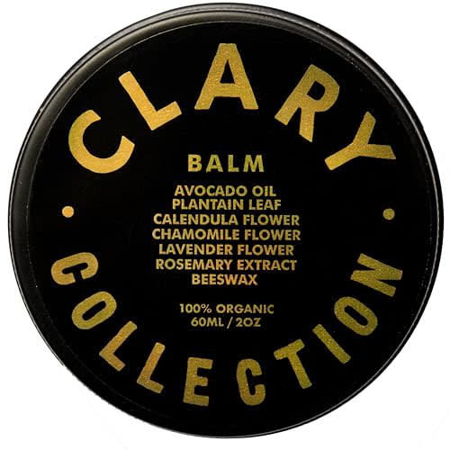 CLARY COLLECTION Multipurpose Avocado Balm for Men Women & Children, Certified Non-Toxic, Natural & Organic, Plant-Based Formula, Hydrates and Softens Dry & Stressed Skin, All Ages & Skin Types, 2oz