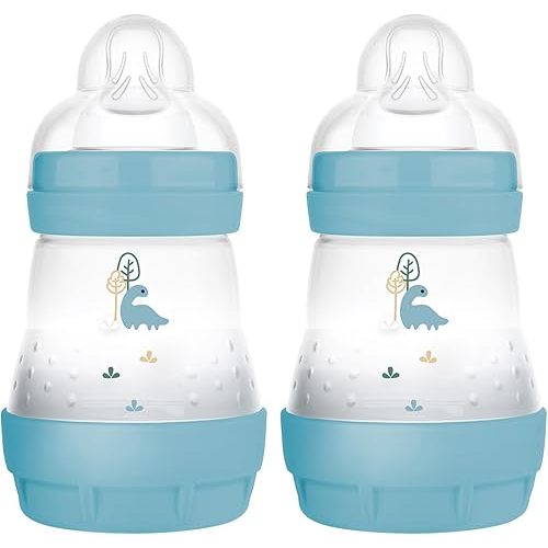 MAM Easy Start Matte Anti-Colic Baby Bottles, 5oz (2 Count), Slow Flow Nipples, Baby Boy