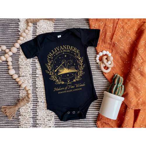 Harry Potter Ollivanders Baby Onesie, Baby Shower Gift, Fantasy Baby