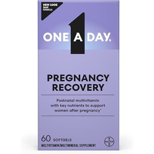 One A Day Postnatal Vitamins for Women, Postnatal Multivitamin with Folic Acid, Omega-3 DHA, B Vitamins, Support Immune Health, Breastfeeding, Post Partum Essential Nutrients for Women, 60 Ct