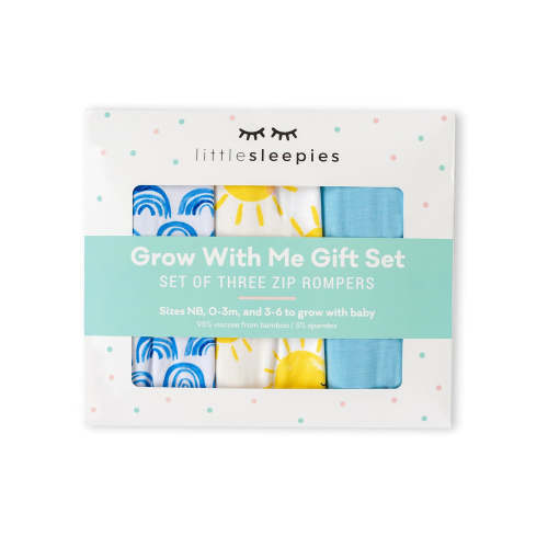 Blue Rainbows, Sky Blue & Sunshine Zippy Grow With Me Gift Box - Little Sleepies