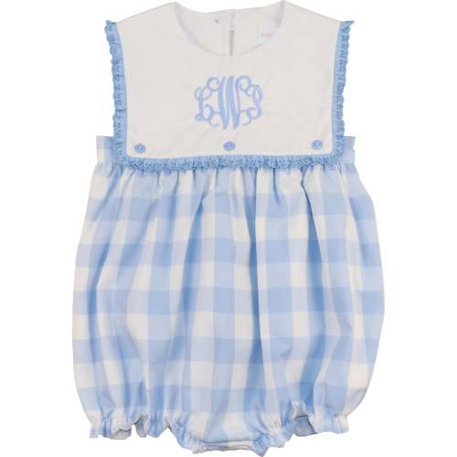 Blue Buffalo Plaid Square Collar Bubble – Cecil & Lou