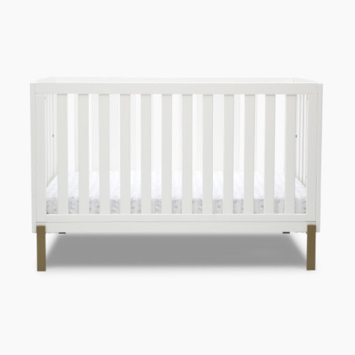 Hendrix 4-in-1 Convertible Baby Crib - Bianca White With Metal Base