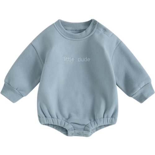 VISGOGO Newborn Infant Baby Boy Girls Oversized Romper Little Dude Sweater Onesie Coming Home Outfit Neutral Clothes