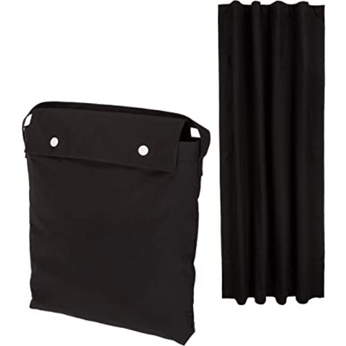 Amazon Basics Portable Blackout Curtain Shade with Suction Cups, 50" x 78", 1-Pack, Black
