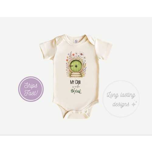 Cozy Green Door Baby Onesie, Fantasy-Inspired Fairytale Bodysuit, Nerdy Baby Gifts, Round Green Door Baby Shirt