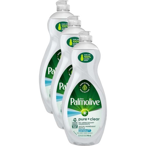 Palmolive Ultra Dishwashing Liquid Dish Soap, Pure + Clear Fragrance Free - 32.5 Fluid Ounce (Packaging may vary) (Pack of 3)