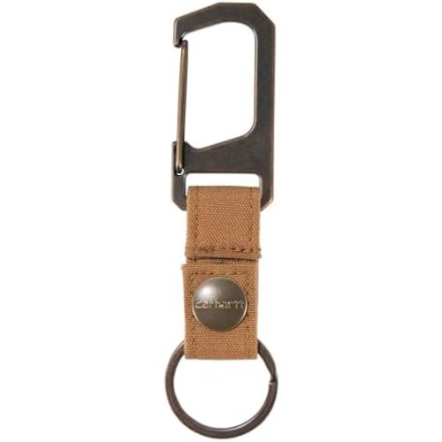 Carhartt Unisex Adult Durable Metal Key Keeper, Belt Loop Key Ring Holder with Self-Locking Metal Gate Clip for Car/Home Keys