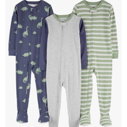 Simple Joys by Carter's baby-boys 3-pack Snug Fit Footed Cotton Pajamas