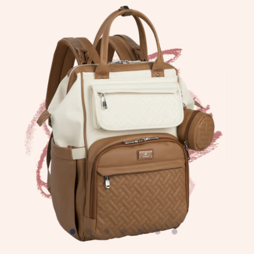 Vegan Leather Wide Top Diaper Backpack