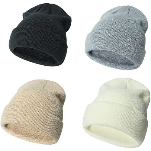 Urban Virgin 4 Packs Toddler Girls Winter Hats Infant Boys Beanie Soft Baby Caps Beanies Kids Knit Winter Hats