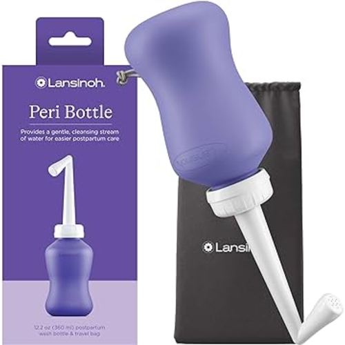 Lansinoh Upside Down Peri Bottle for Postpartum Care and Gentle Cleansing, 12.2 Ounce Bottle