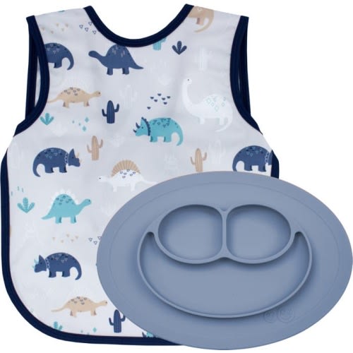 EZPZ x BapronBaby Dinos Apron & Feeding Mat Set