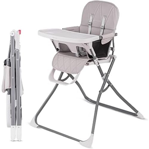 Slim Foldable High Chair for Babies and Toddlers | Five Point Safety Belt | Collapsible High Chair | Easy Clean HighChair | Highchairs for Babies and Toddlers | Silla de Comer para Bebe