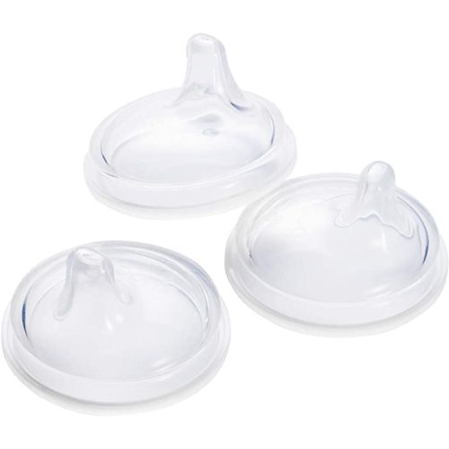 Boon Nursh Silicone Sippy Cup Lid - Convertible Transitional Sippy Spouts for Nursh Baby Bottles - Sippy Cup Lids for Babies - Baby Feeding Supplies - Ages 6 Months and Up - 3 Count