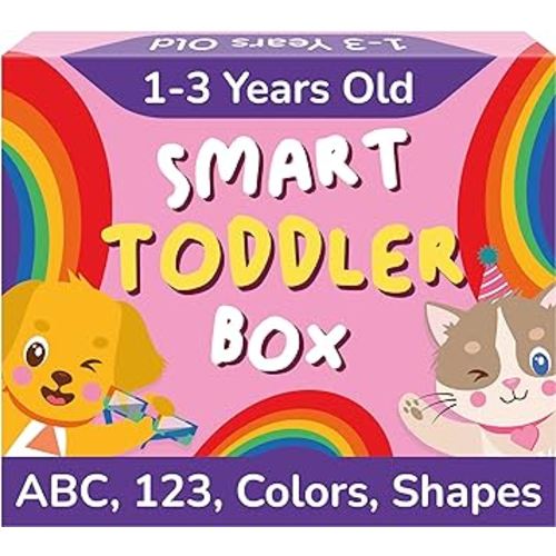 TOYVENTIVE Books, Toddler Flash Cards, and Puzzles – Educational Toys and Birthday Gifts for 1, 2, 3 Year Old Girl, Preschool Learning Activities and Games, Colors, Shapes, Letters, Numbers