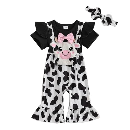 Doisbetthsay Baby Girl Romper Spring Summer Outfit Short Sleeve Spliced Jumpsuit + Headband Infant Newborn Clothes