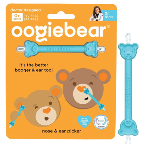 oogiebear Baby Nose Cleaner & Ear Wax Removal Tool - Safe Booger & Earwax Removal for Newborns, Infants, Toddlers - Dual-Ended - Essential Baby Stuff