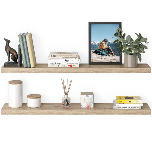 Ballucci Miami 48" W x 8" D Floating Shelves Set with Invisible Wall Mount Brackets & Reviews | Wayfair