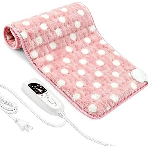 Electric Heating Pad with 6 Heat Settings, Auto Shut Off, Dry Electric Heating for Back Neck Knee Arms Legs Shoulder Heat Pads for Christmas Birthday Father Mother's Day, 24"x12"
